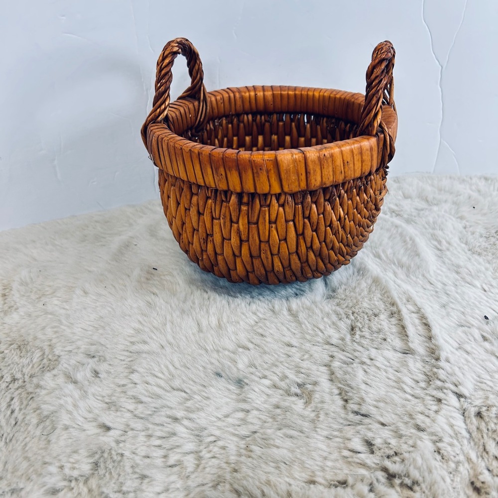 Wicker Basket with Handles Cottagecore Farmhouse Decor‎ Small Storage Basket